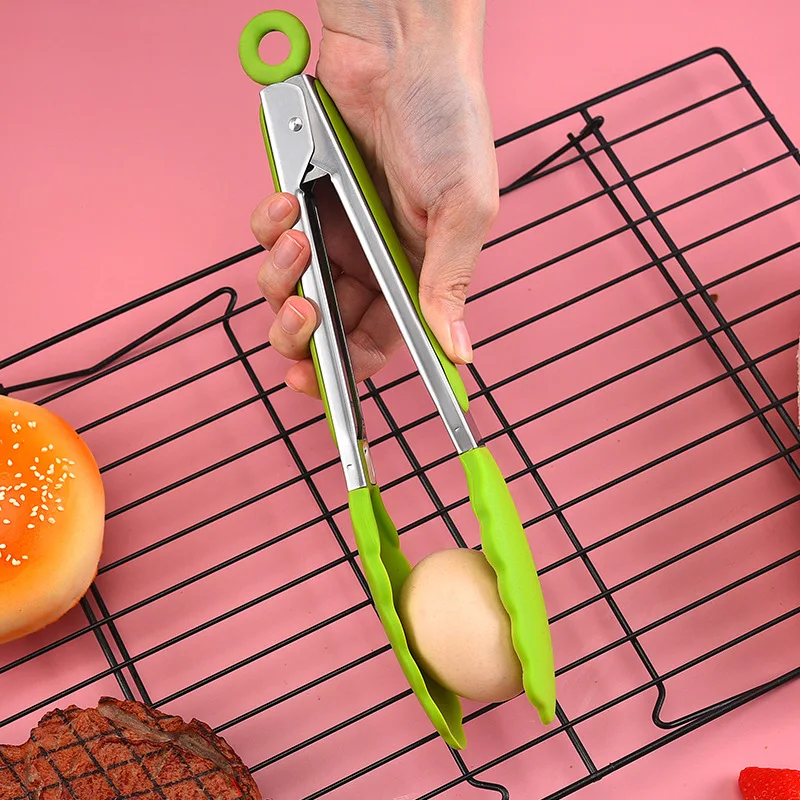 1 шт. Нескользящие силиконовые щипцы для хлеба салата термостойкие пищевые