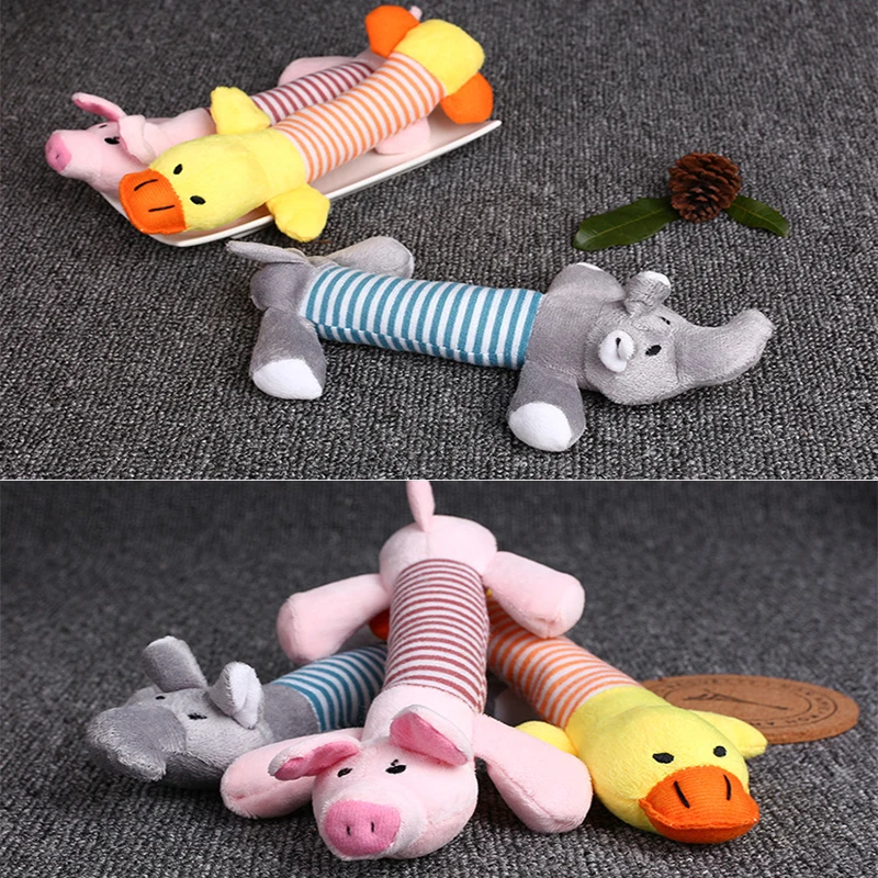 Милая плюшевая игрушка-пищалка для домашних питомцев забавная мультяшная