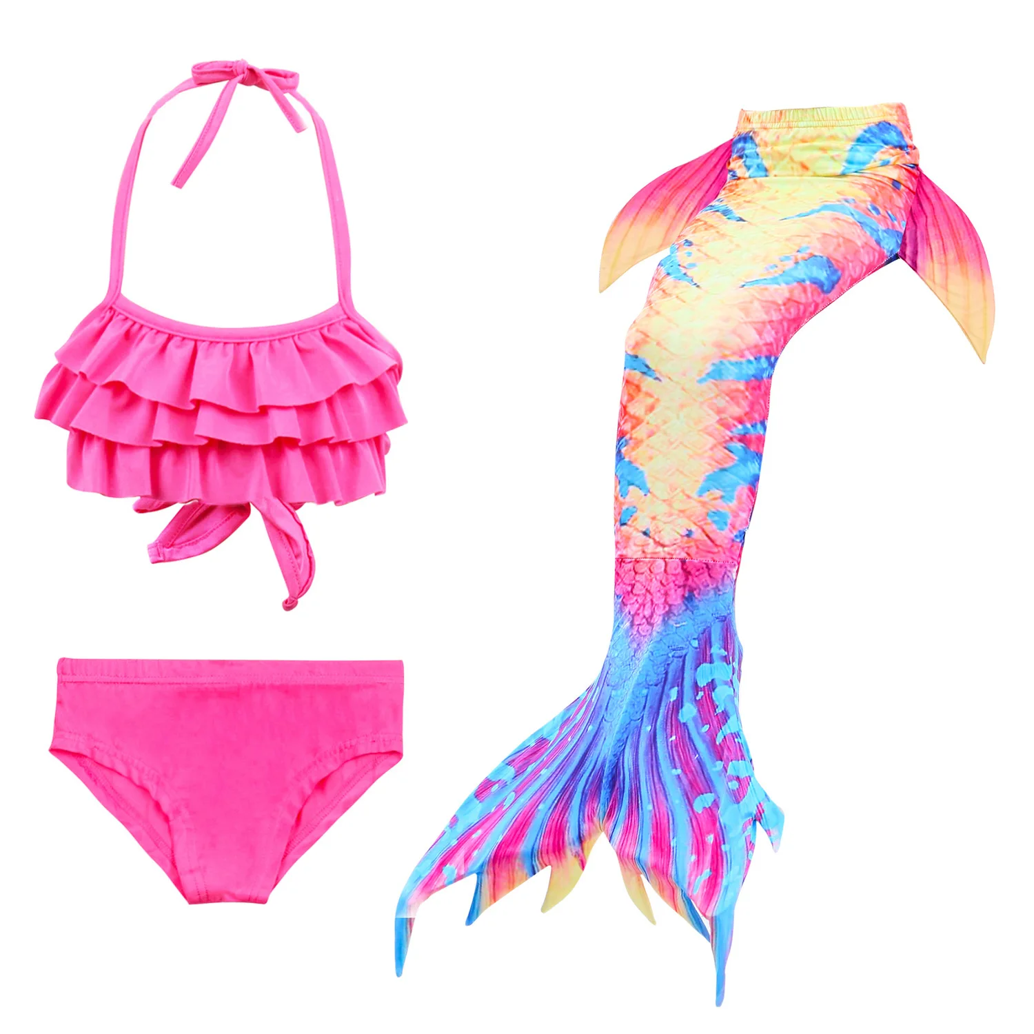 

Girls Mermaid Swimsuit Bikini Mermaid Tail with Finned Bathing Suit Child's Wear Split Swimsuit Mermaid Tail Clothing Swimwear
