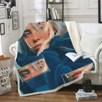 bedding outlet singer girl 3d print throw plush sherpa blanket thin quilt sofa chair bedding supply adults kids 02
