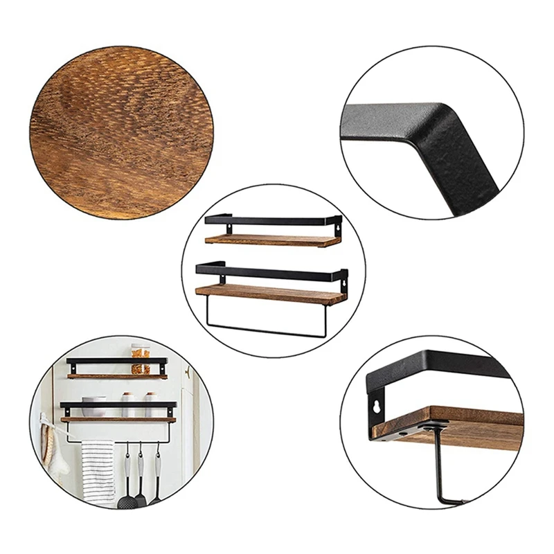 

Wall Storage Shelves Wooden Iron Wall Shelf Wall Mounted Storage Rack Organization CNIM Hot