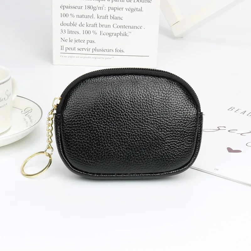 

Coin Purse for Women PU Litchi Grain Small Clutch Bag New Fashion Lady Pouch High-quality Metal Chain Clasp Solid Coin Wallet