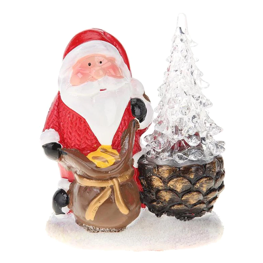 Дерево вечерние разноцветный окрашенный декоративный Санта-Клаус настольный