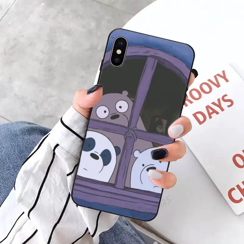 

Cute Panda cartoon animal Phone Case Candy Color for iPhone 6 7 8 11 12 s mini pro X XS XR MAX Plus
