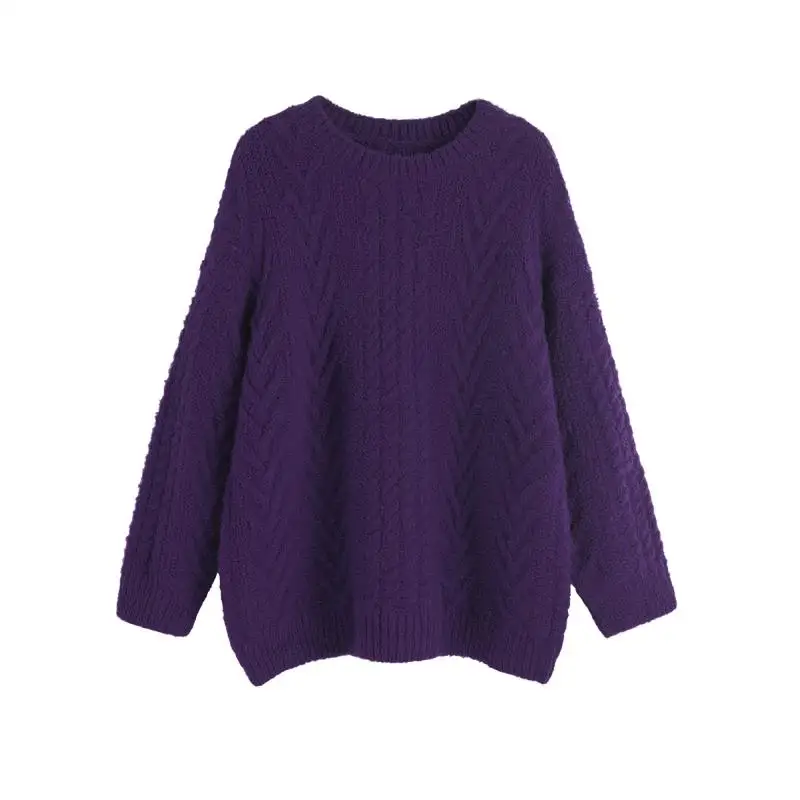 

TIGENA Vintage Oversized Women Winter Sweater 2021 Casual Solid Loose Knitted Pullover Sweater Female Long Sleeve Tops Jumper