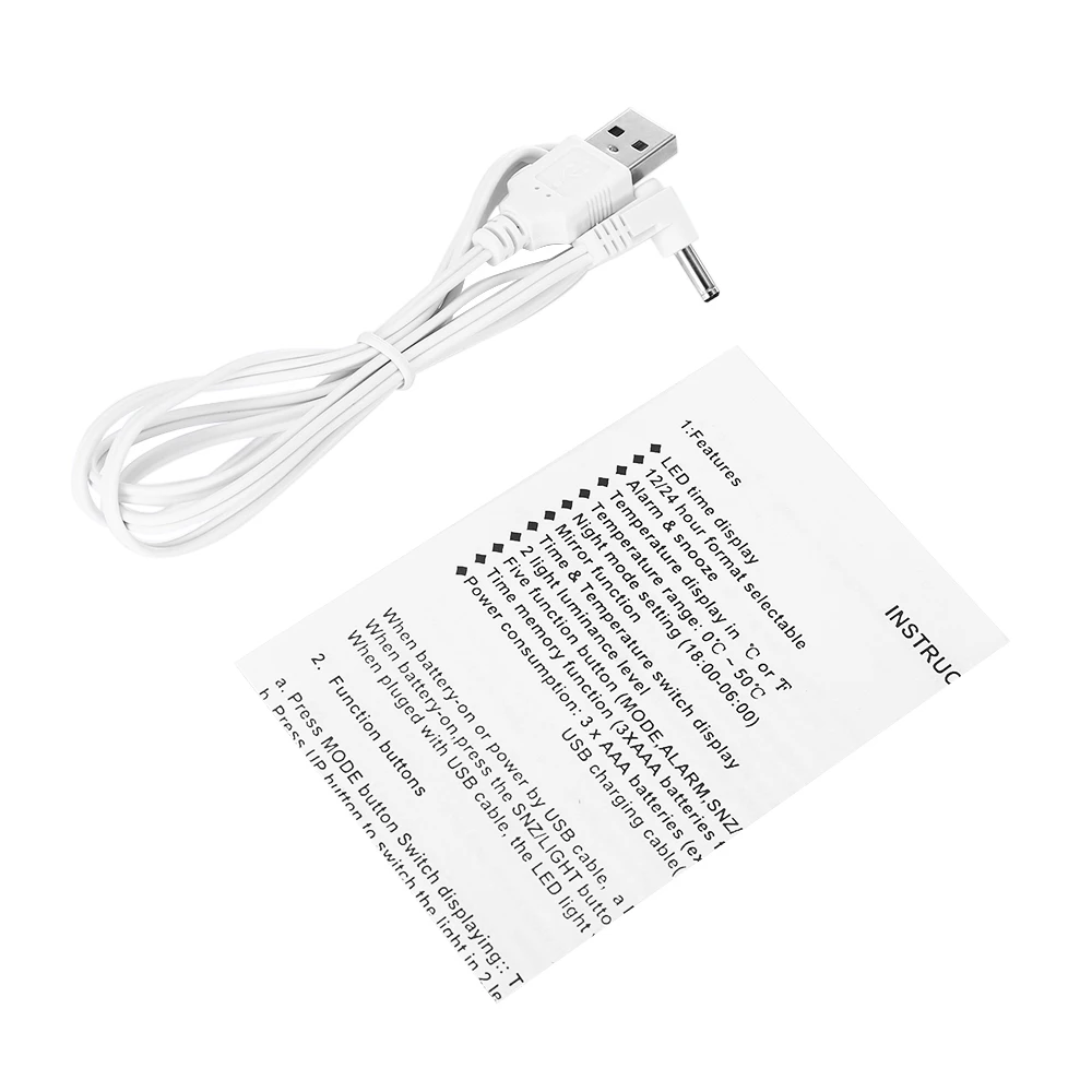 

2020 Digital Alarm Clock LED Mirror Table Snooze Clock Wake Up Light Electronic Time Temperature Display Home Decor Clock