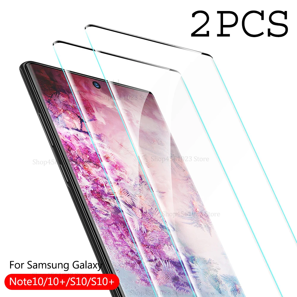 2 шт. Защитное стекло для Samsung Galaxy Note 10 Pro S10 S Plus e 5G + S9 S8 9 8 Plus|Защитные стёкла и