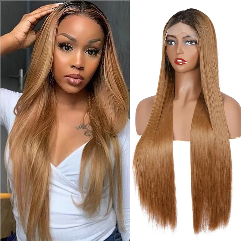 

Парик средней длины для чернокожих женщин, длинный серый шелковистый прямой синтетический на сетке спереди, для косплея, для повседневного ...