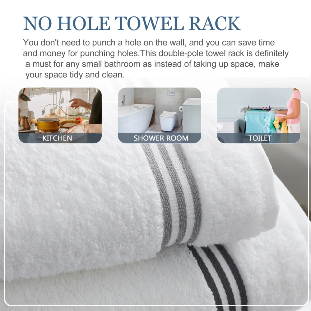

2pcs Towel Holder Stainless Steel Towel Hanger Toilet Roll Holder for Bathroom
