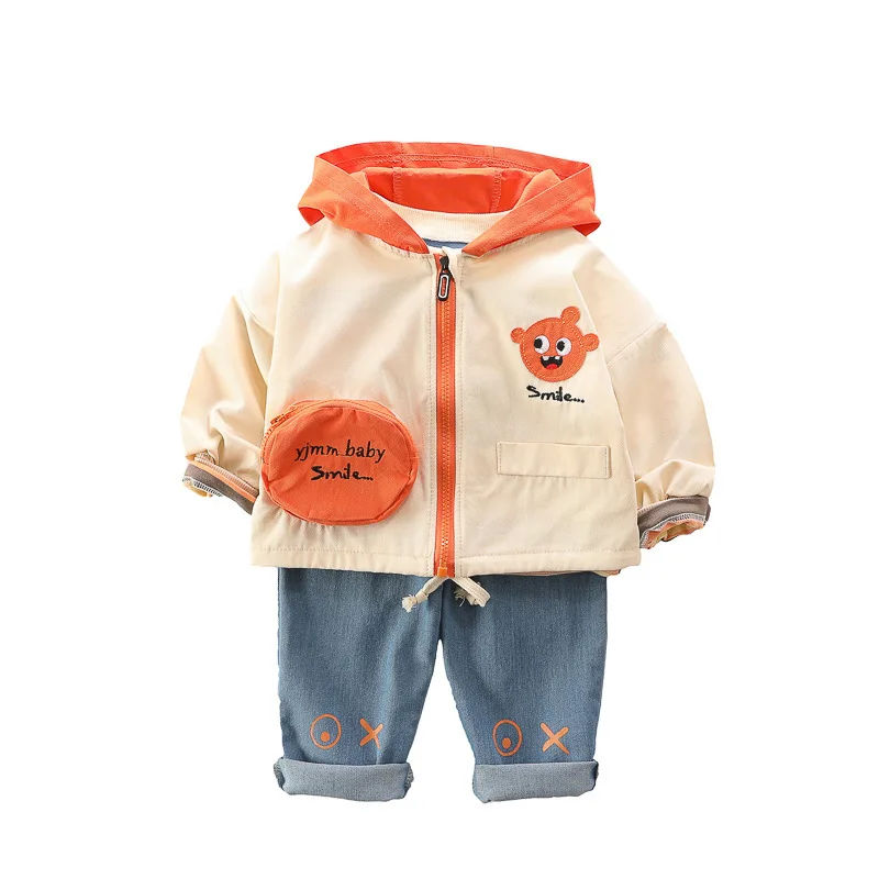 

Весенне-осенний модный детский костюм с героями мультфильмов куртка для маленьких мальчиков и девочек Футболка и штаны одежда для малышей ...