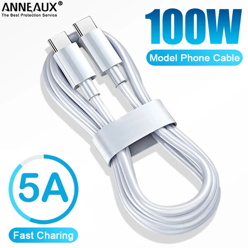 

100W Data Cable For Samsung S20 Fe PD USB C To USB Type C Fast Charger Cord Xiaomi Redmi Note 11 10 Huawei Macbook Accessories