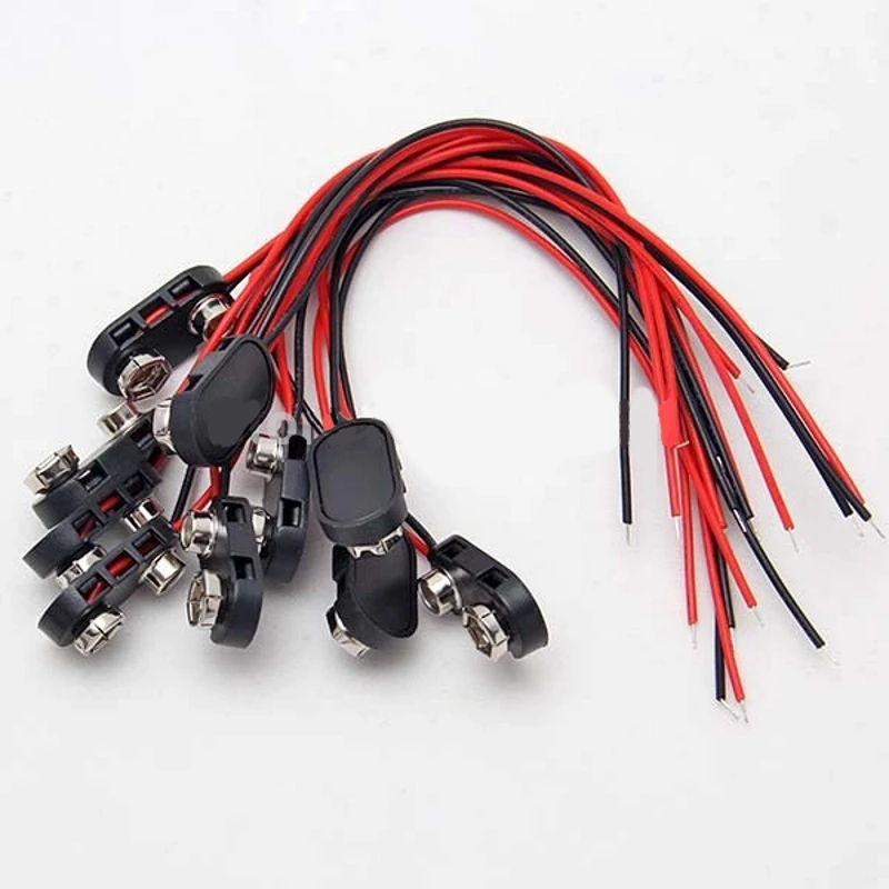 

1000pcs New Snap on 9V (9 Volt) Battery Clip Connector Hard Shell
