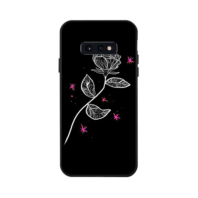 

For Samsung Galaxy S10e Case Black Painted Cases For Samsung A8 Plus 2018 A60 A20e J7 Max C7 C8 Silicone Soft Cover Coque Capa