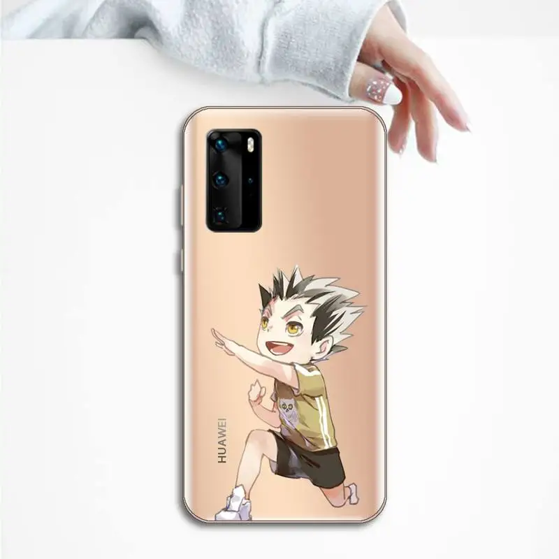 

Anime Haikyuu Hinata Attacks Phone Case Transparent for huawei honor P 40 30 20 lite Pro 10 i 8 9 x p smart 2019