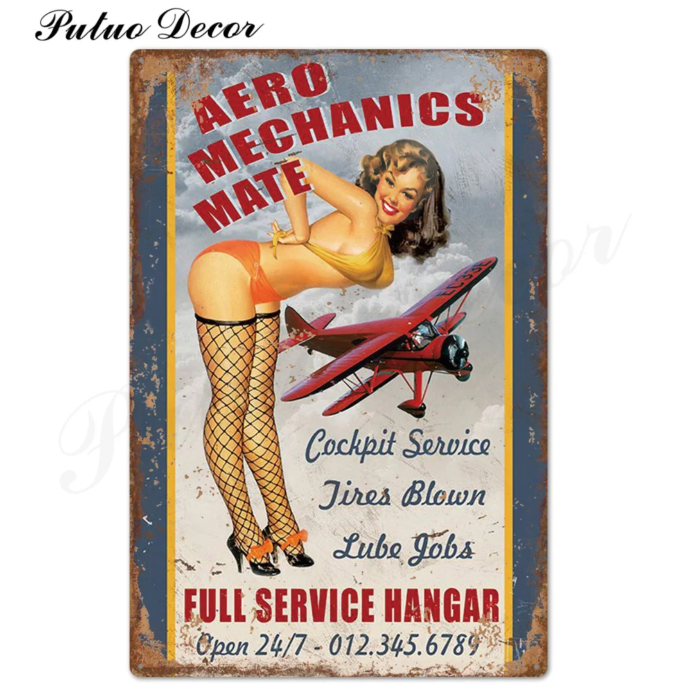 TH2334 Pin Up Girl Оловянная табличка металлическая винтажная Сексуальная металлическая вывеска Настенный декор для бара паба клуба человек пещера значки в стиле ретро металлическая живопись - Цвет: TH2334