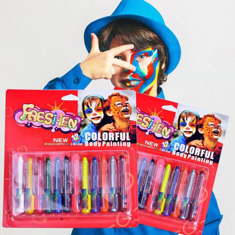 12 цветов/коробка новинка краска для тела палочка модная временная татуировка