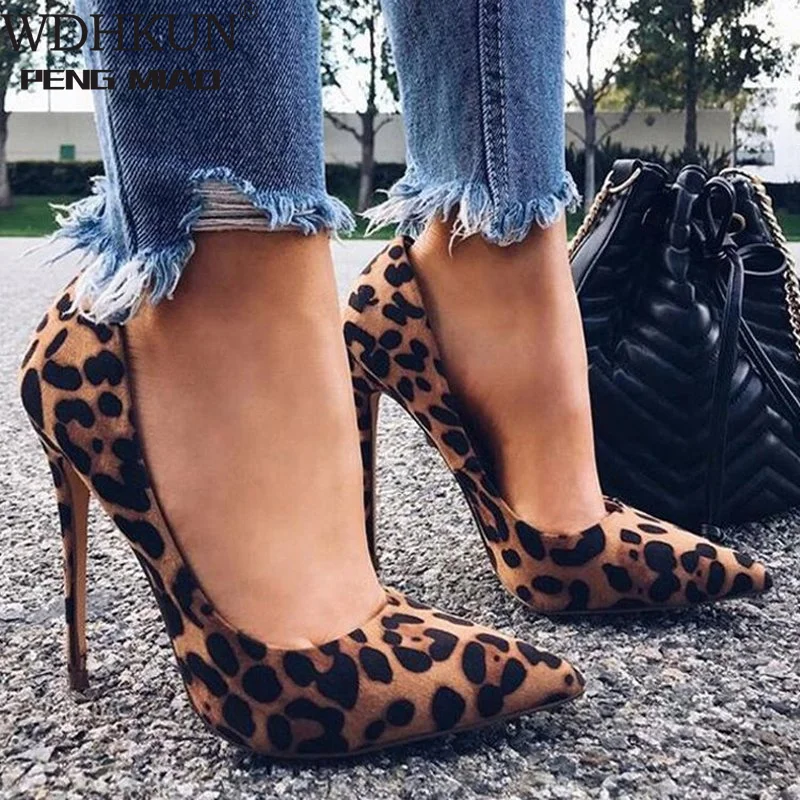

2021 Sexy Women Pumps Spring/Autumn High heels Pointed Toe leopard Female Wedding Shoes Sexy High Heel shoes for Women Pumps