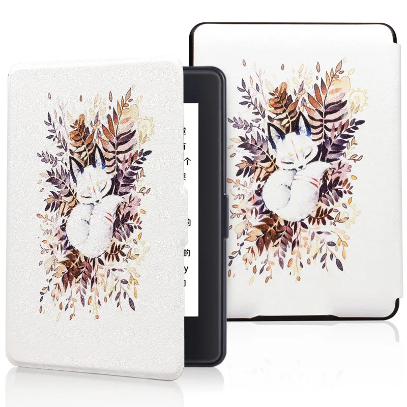 Принт смарт-чехол для Amazon Kindle Paperwhite 1/2/3 Ван Гог дизайн кожи 6 дюймов чехол для планшета электронная книга чехол - Цвет: Sleeping fox