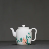 175ml dehua white porcelain teapot hand painted pomegranate kung fu teapot household tea kettle ceramic small tea pot home decor