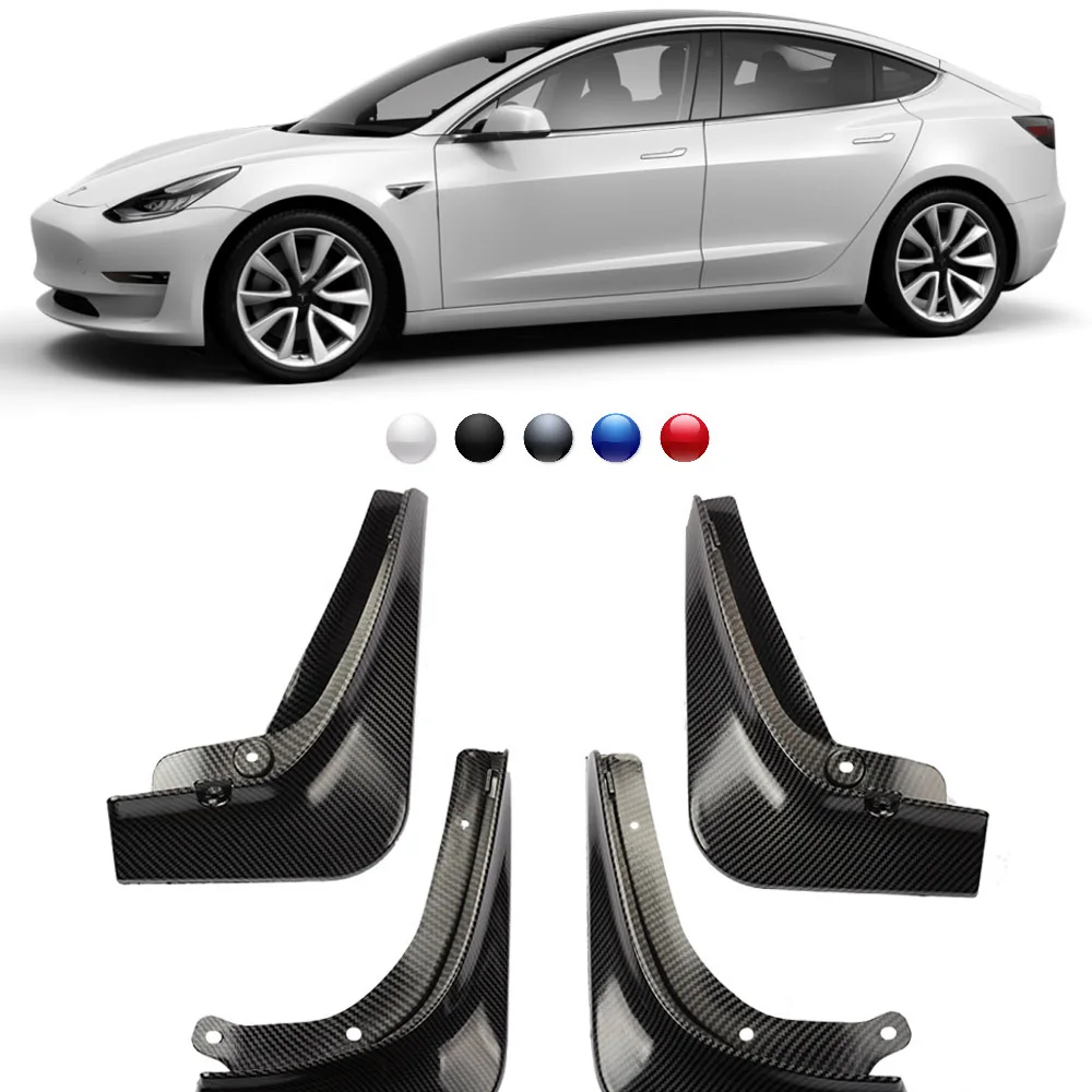 Автомобильный карбоновый брызговик для Tesla Model3- переднее/заднее крыло аксессуары Авто брызговик панельные брызговики(набор из 4