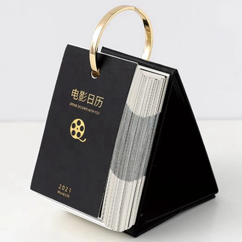 

Movie Calendar 2021 Hand Torn One-Way Calendar Simple Art Style Small Fresh Creative Page Turning Table