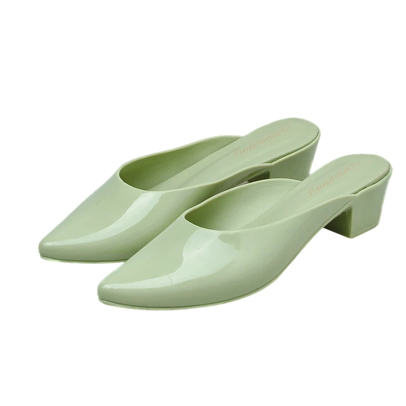 Женские пляжные шлепанцы из ПВХ с острым носком и вырезами|Тапочки| |