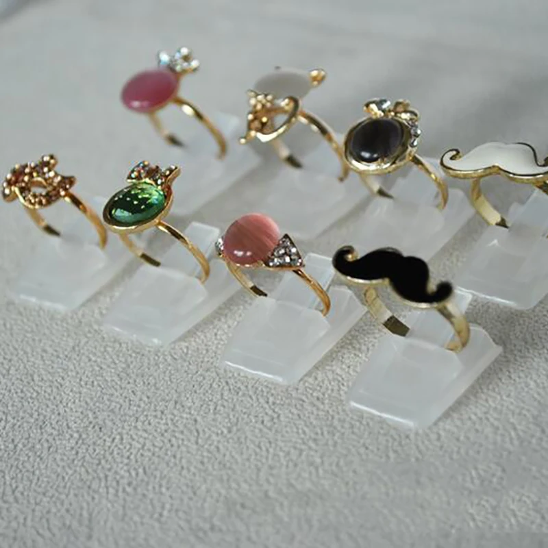 10 шт./компл. Пластик кольцо для упаковки ювелирных изделий Дисплей стенд витрина