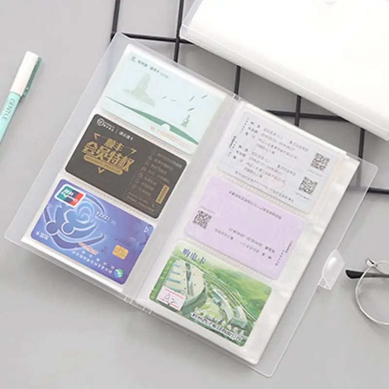 

240 Slots Transparent PP Cover Business Card Book Large Capacity ID Holders Ticket Collection Clip Drop Shipping