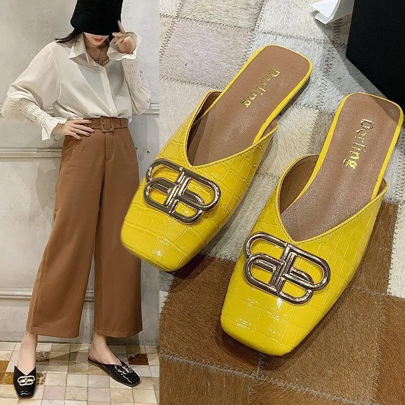 

Босоножки женские с квадратным носком, на плоской подошве