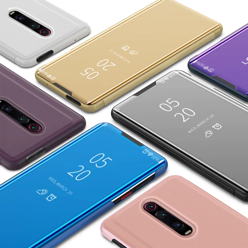 Смарт mi rror флип чехол для телефона для Xiao mi Red mi Note 8 7 6 5 Pro K20 4X 6A 7A Прозрачный чехол для Xiaomi mi 9T SE 8 A2 Lite 5X 6X