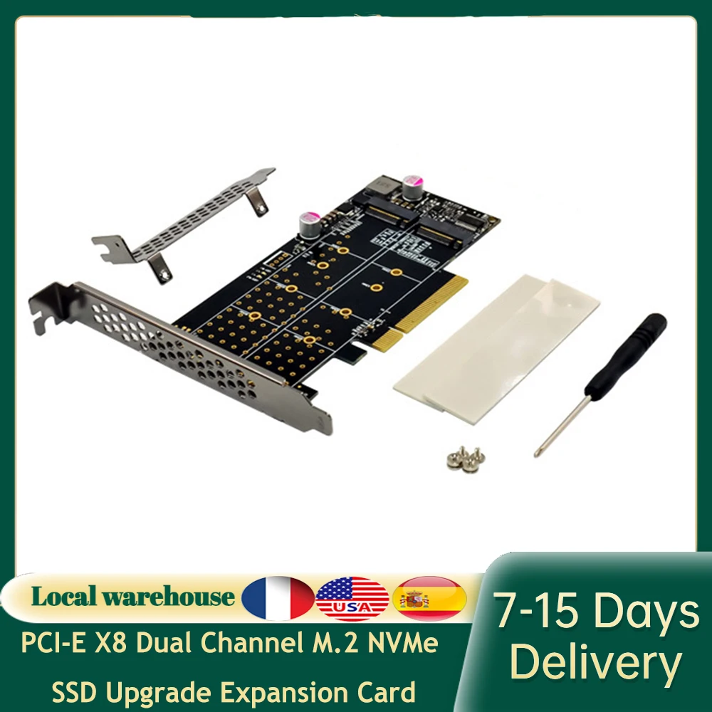 

PCI-E X8 двухканальная M.2 NVMe SSD Расширенная карта расширения M.2 M интерфейсная карта-адаптер для жесткого диска