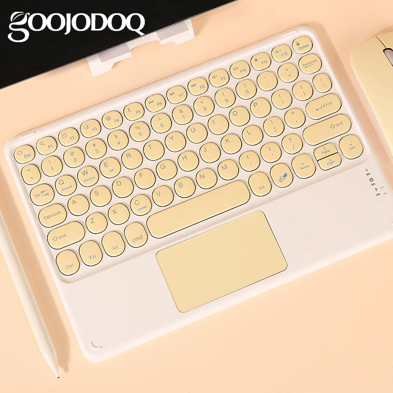 GOOJODOQ Беспроводная Bluetooth клавиатура с тачпадом для iPad Keybaord iPhone Samsung Galaxy Xiaomi Huawei Microsoft Surface HP - изображение