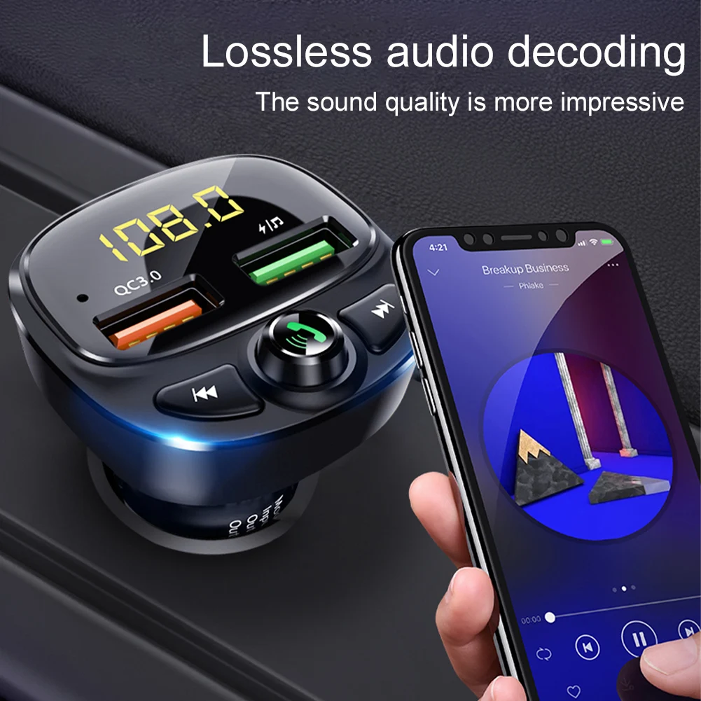 

FM-трансмиттер автомобильный с поддержкой Bluetooth 5,0, 12-24 В