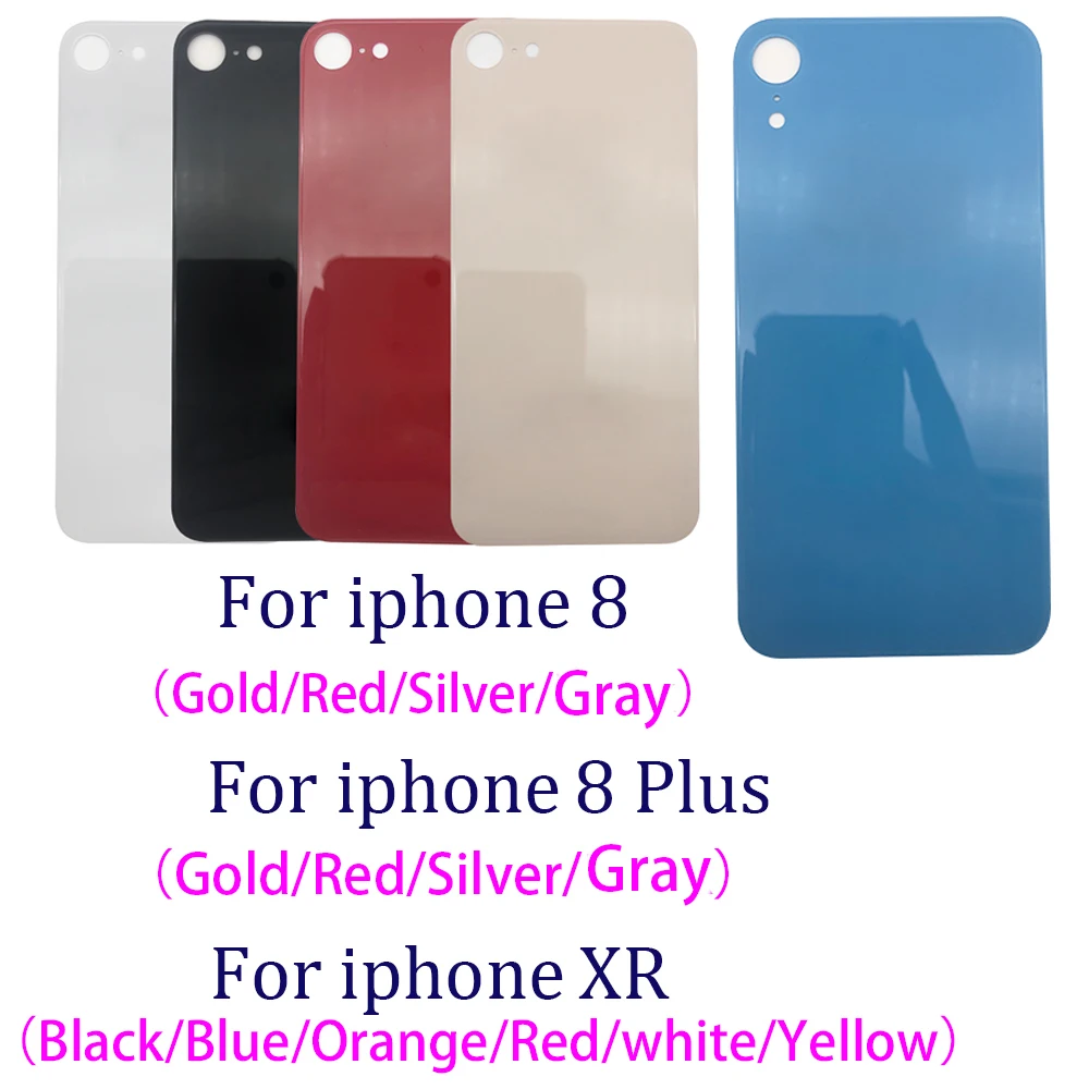 

Big Hole Back Glass Rear Cover For iPhone 8 Plus XR Battery Door Housing Battery back cover With Ahesive Sticker