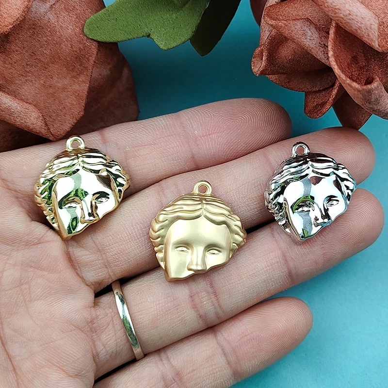 

ApeUr 10pcs/pack Imperfect Man Head Portrait Art Enamel Metal Charms Earring Bracelet DIY Necklace Jewelry Making Chic Pendants