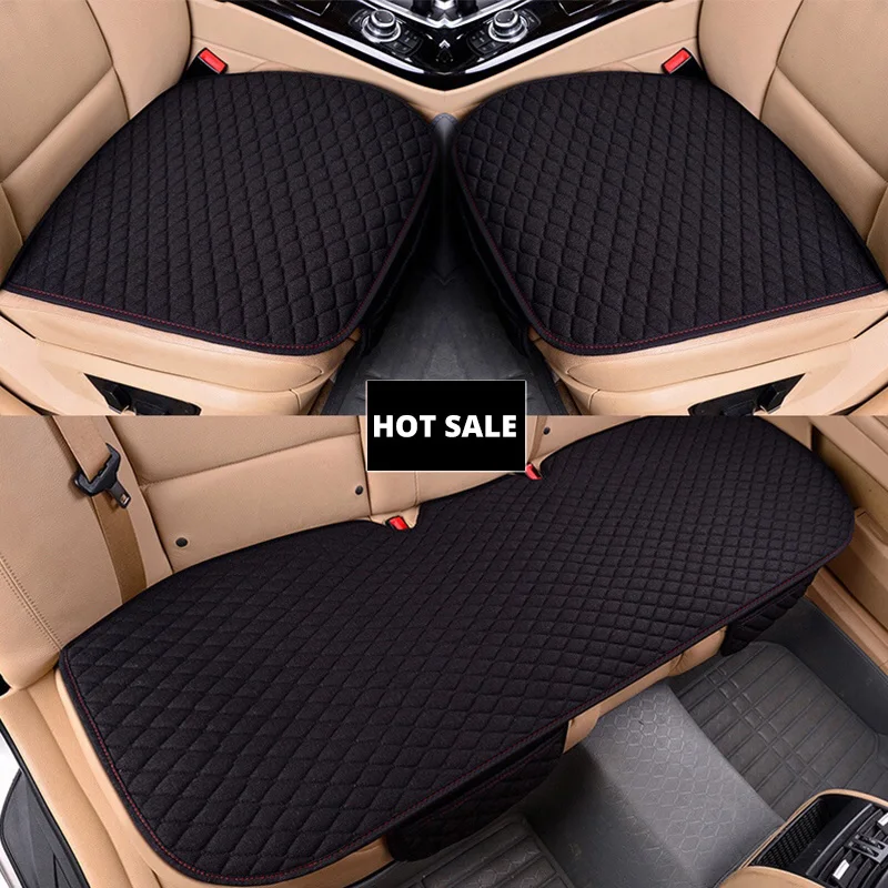

AUTOYOUTH Car Seat Covers Front/ Rear/ Full Set Choose Car Seat Cushion Linen Fabric Car Accessories Universal Size Anti-slip