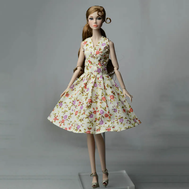 Классическое платье для куклы Барби с цветочным принтом вечерние платья одежда