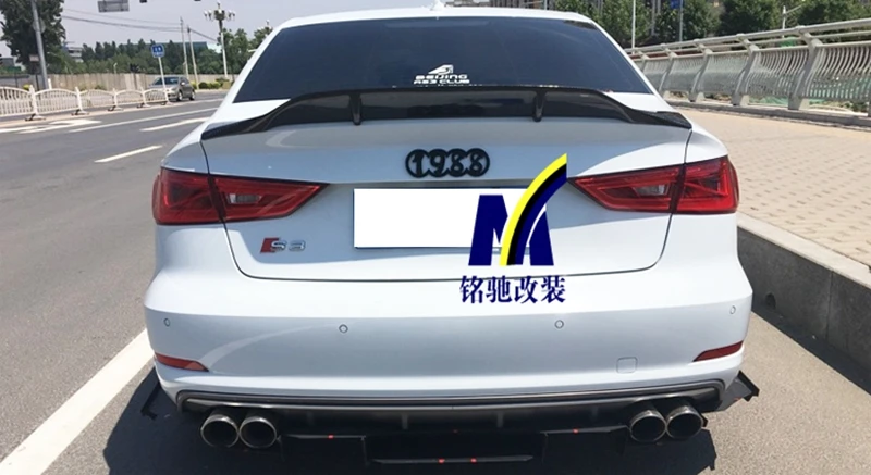 Для Audi A3 S3 RS3- высокое качество R углеродное волокно задний спойлер на крыло, крышу багажник губы крышка багажника автомобиля стиль