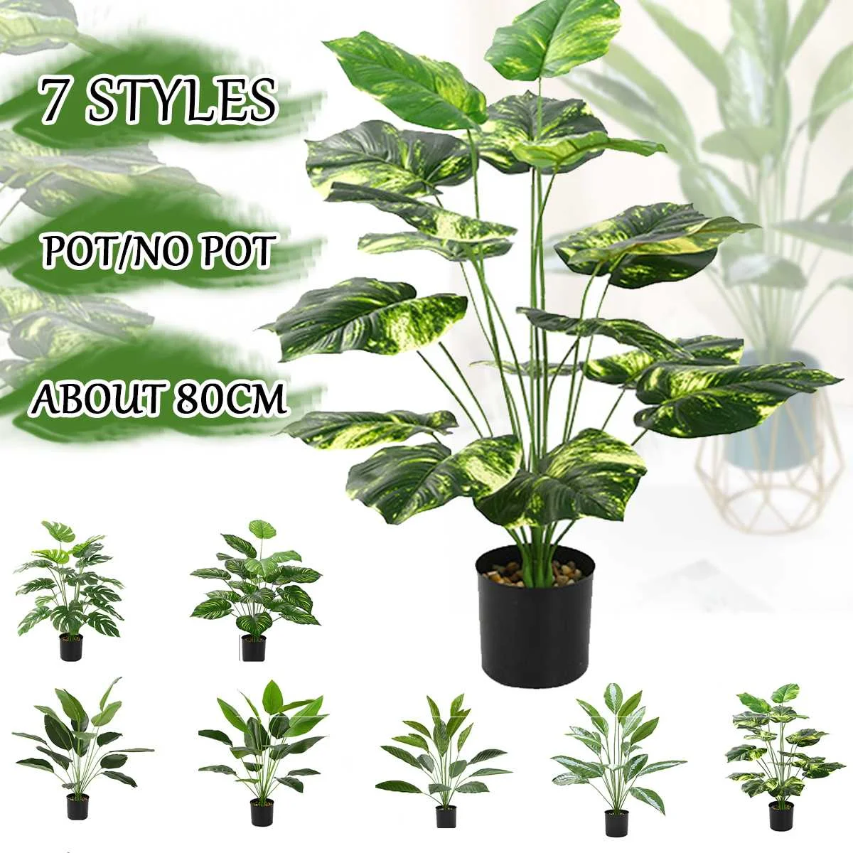 

18 Fork Artificial Plants Eucalyptus Grass Plastic Ferns Green Leaves Fake Leaves Plant Wedding Home Decoration Decors No Pot