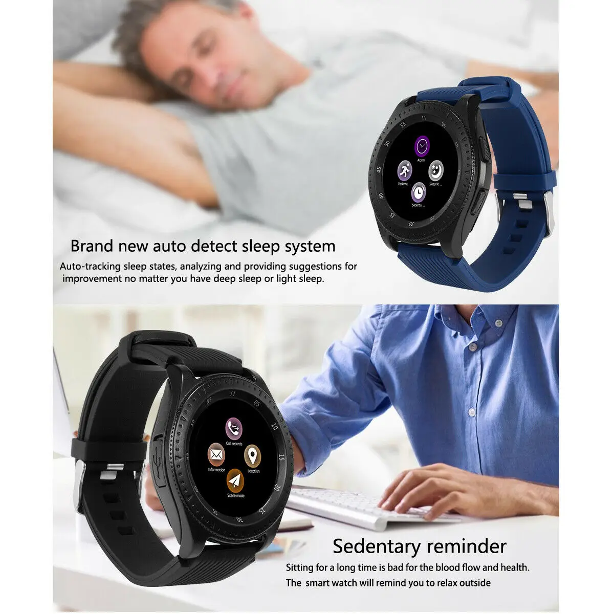 Мужские и женские Смарт часы Z4 спортивные умные с сенсорным экраном SIM картой