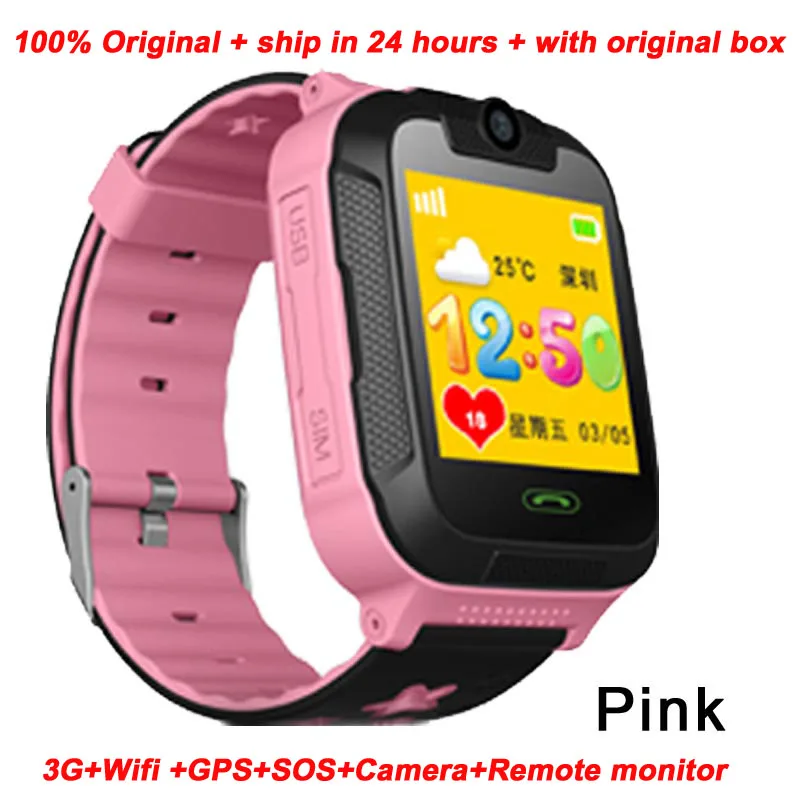 Розовый Greentiger TD07S, умные детские часы, 3g сеть, gps, LBS, Wifi, трекер местоположения, SOS циферблат, камера вызова, умные детские часы, IOS, Android - Цвет: Розовый