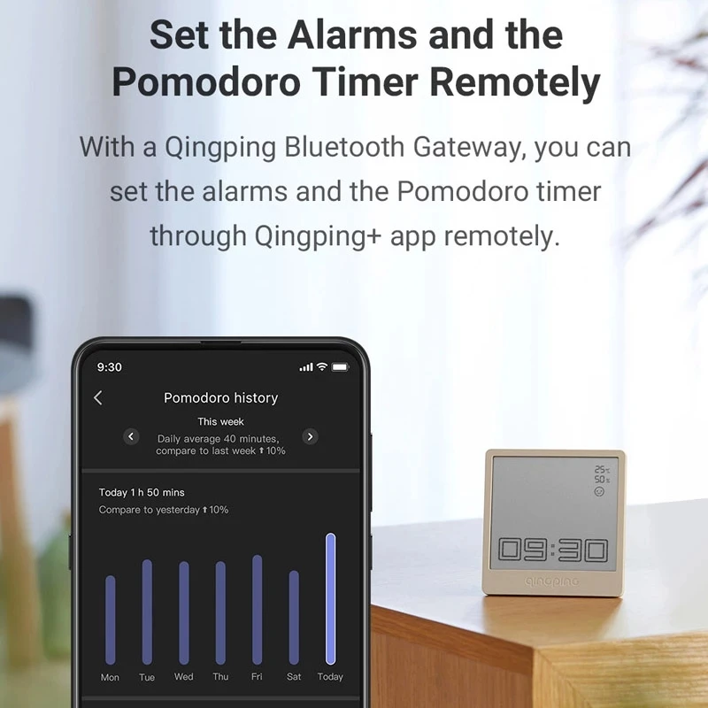 Bluetooth будильник Xiaomi QINGPING с таймером и датчиком температуры влажности|Приборы для