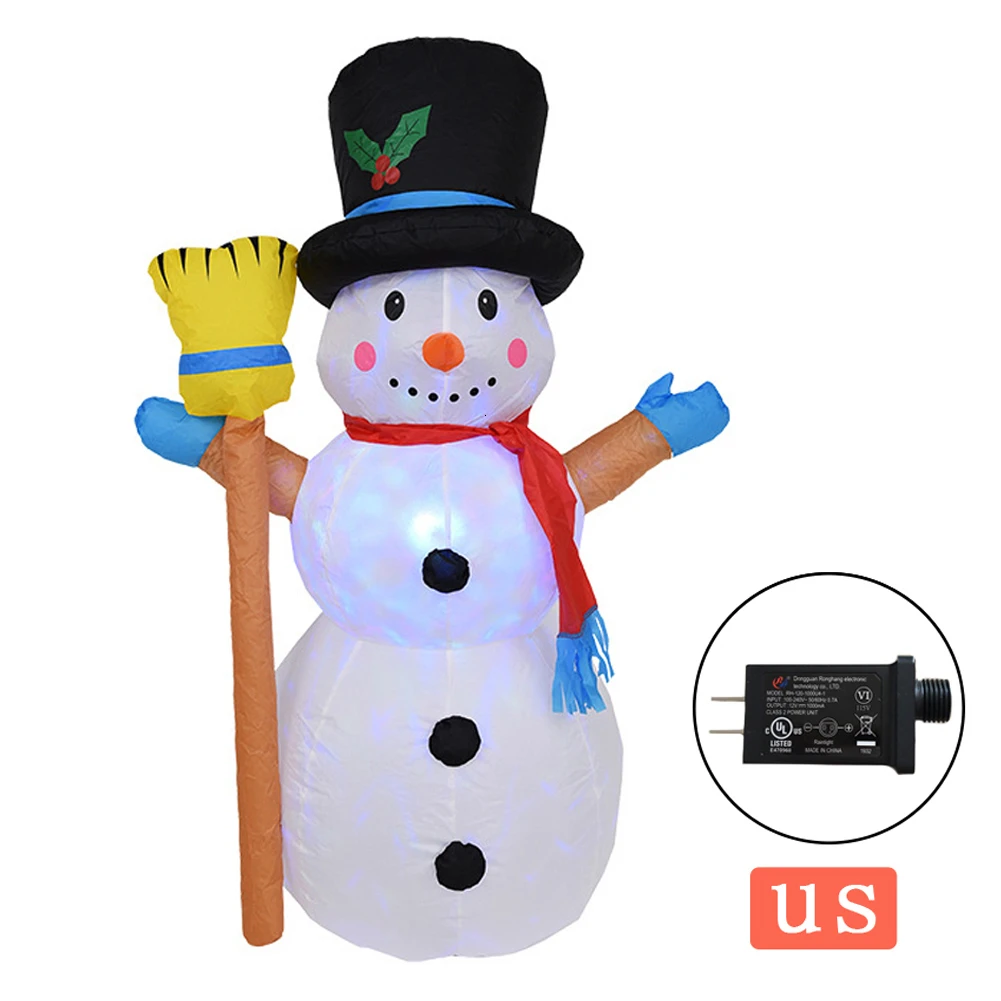 1 2 м Рождество Снеговик светодиодный свет надувная кукла метла Обложка зимние
