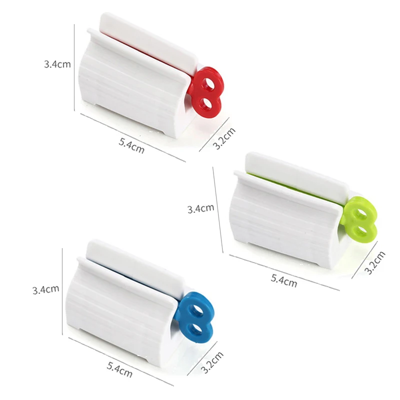 

Useful Toothpaste Tube Squeezer Non-Toxic Plastic Toothpastes Rolling Holder Dispenser Household Tools Extruder (Blue Red Green)