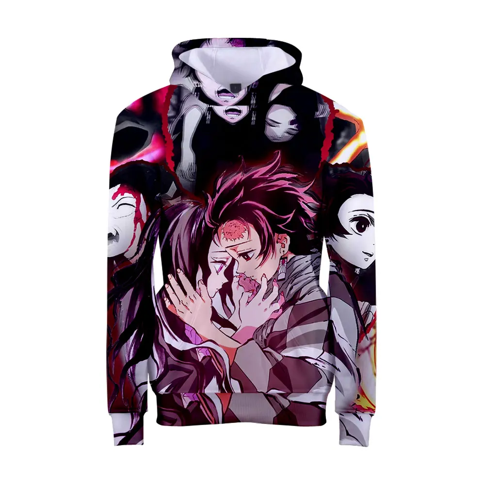 Demon Slayer уличная одежда Аниме танджиро и незуко толстовка с капюшоном для мужчин