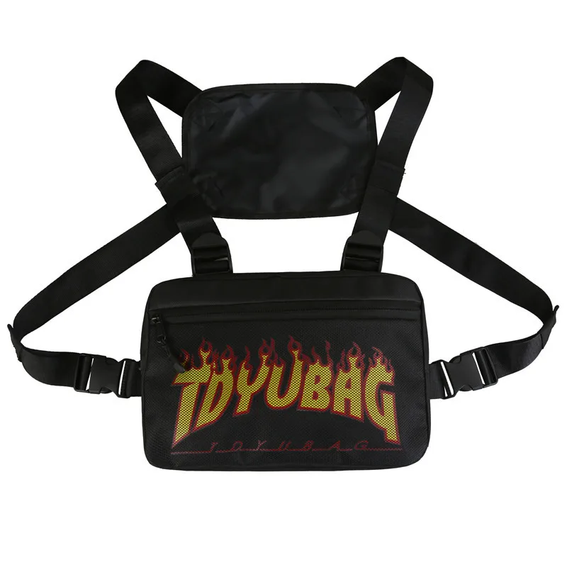 

Fashion Bullet Hip Hop Streetwear Vest Chest Bag For Women Functional Waistcoat Tactical Bags For Men Black Chest Rig Bags