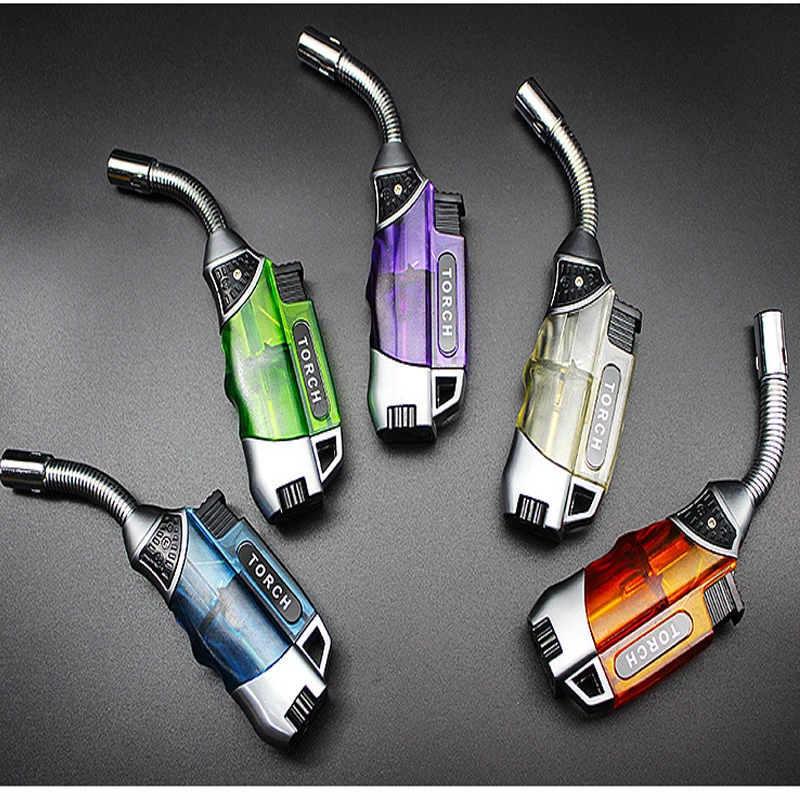 

Torch Turbo Lighter 2018 New Spray Gun Jet Butane Cigar Lighter Gas Cigarette 1300 C Windproof Lighter No Gas