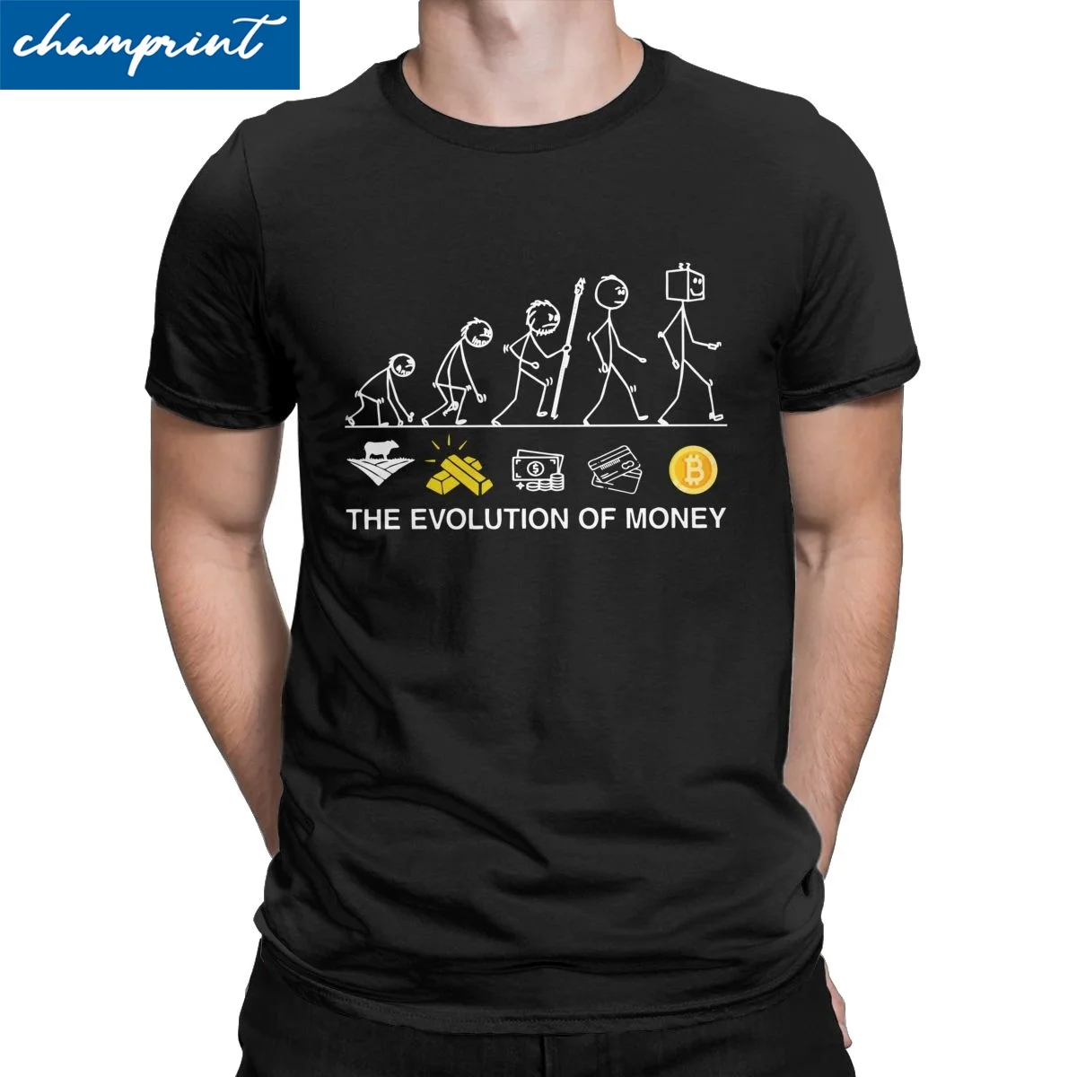 

Bitcoin Crypto The Evolution Of Money T Shirt Men Women's T-Shirts Cryptocurrency Btc Blockchain Tee Shirt Short Sleeve Clothing