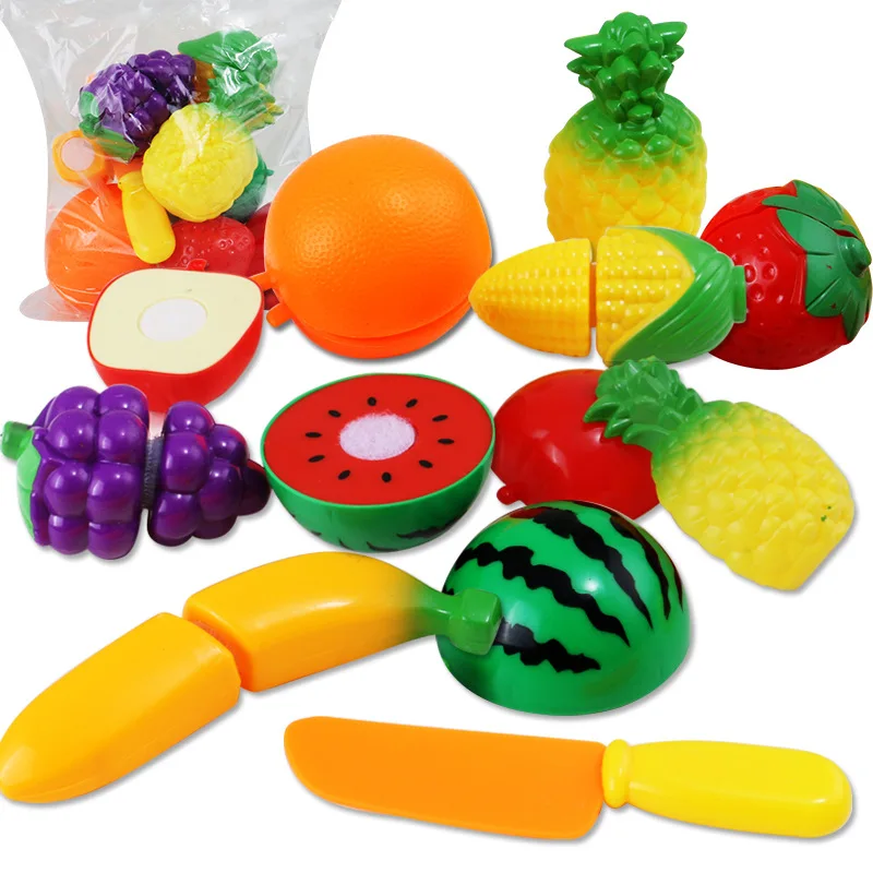 

9pcs/set Kinderen Speelhuis toy Gesneden Fruit Plastic Groenten Keuken Pretend Educatief speelgoed