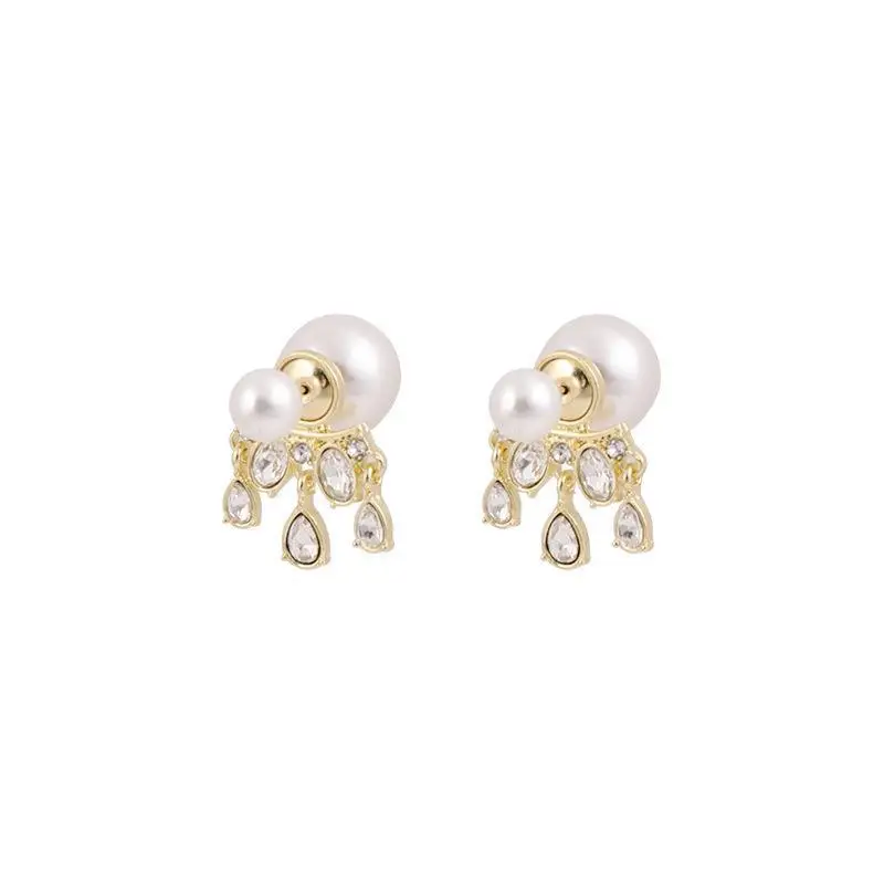 

LOVOACC Korean Big Imitation Pearl Earrings for Women Elegant Gold Color Water Drop Statement Dangle Earrings Wedding Jewelry